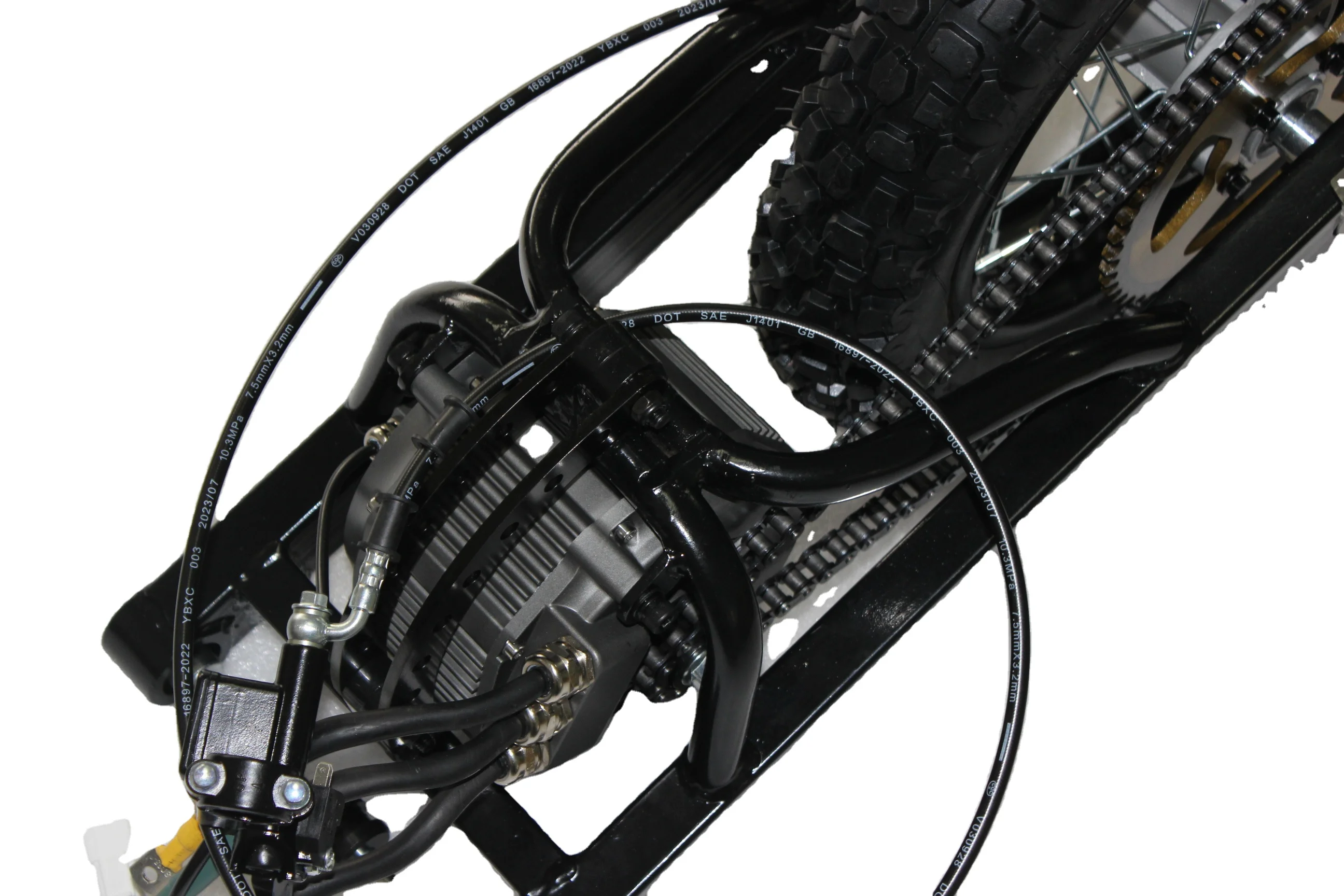 Il motore del braccio oscillante 13KW soddisfa diversi Kit di ruote da 12 pollici con assorbimento degli urti.