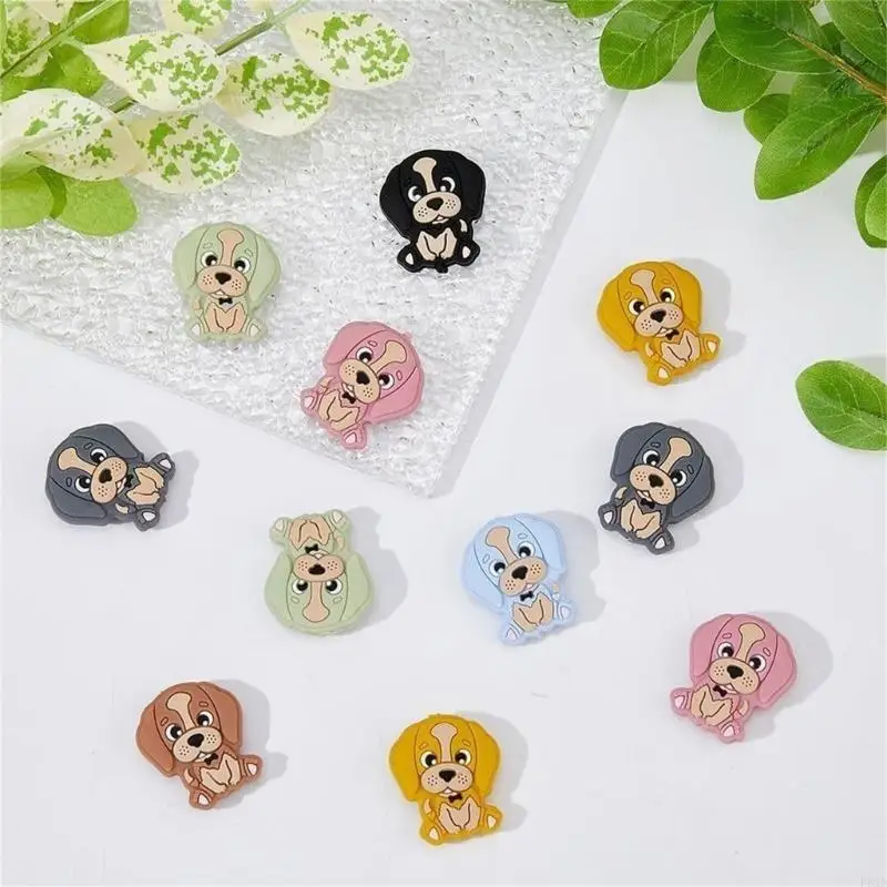 

F62d Clip Clip Silicone Dog Свободные бусины детские прорезывание зубов браслет -бусины ожерелье ручной работы Accs Make Beads
