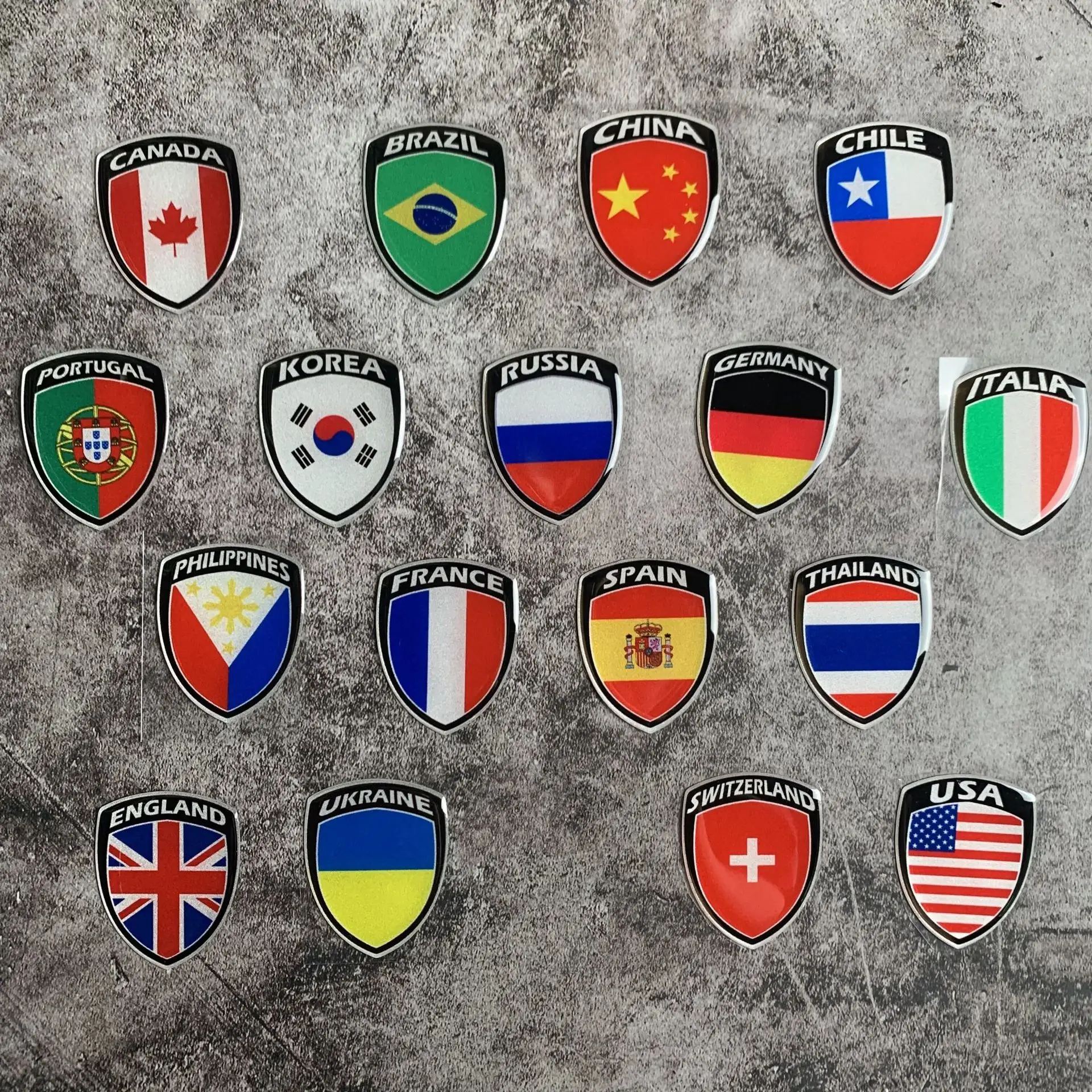 3D Reflective Drip Glue National Flag Sticker Car Motorcycle Decoration National Icons Helmet Universal Waterproof Film