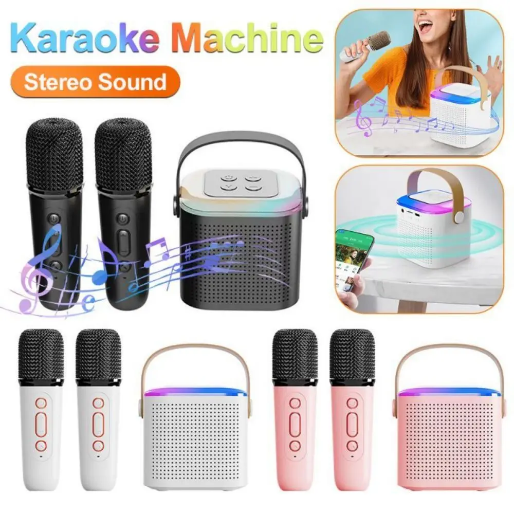 

Singing Machine Microphone Karaoke Machine Home Family Portable Bluetooth 5.3 PA Speaker System with 1-2 Wireless Microphones