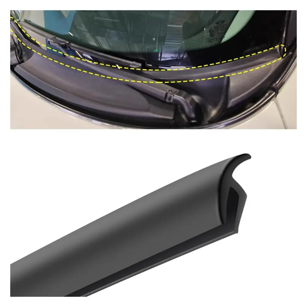 1.7M/5.6Ft Length Car Windshield Cowl Rubber Seal Strip Rubber Black Car Weather Stripping Noise Reduction H-Shape Profile