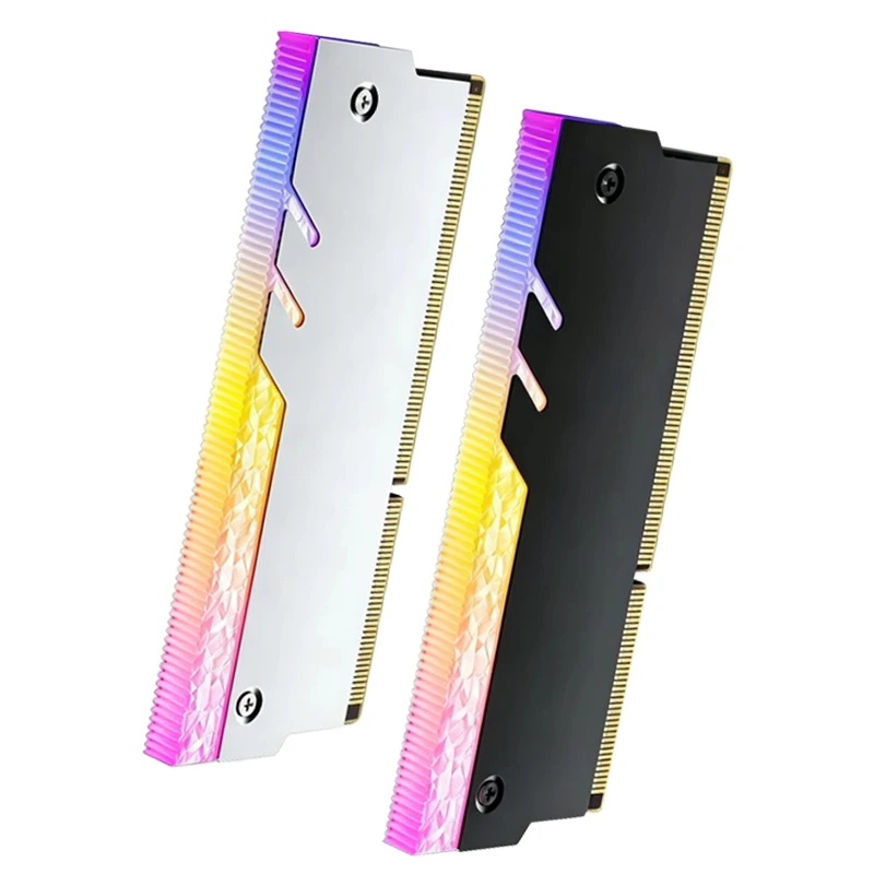Desktop Computer Memory Heatsink 5V ARGB, Diamond Edge New Desgin,Wide and Narrow Universal RAM Armor Aluminum Vest for DDR3/4/5 view 6