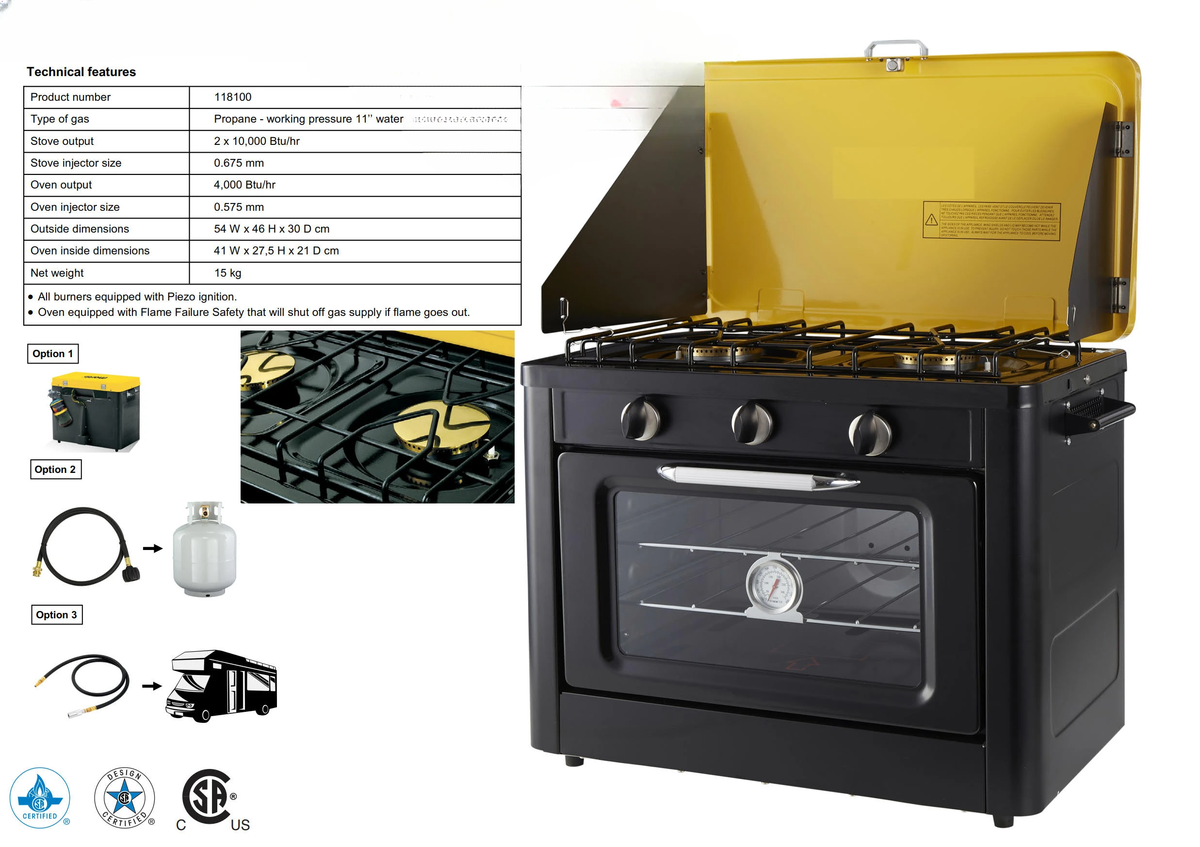 Caravan Motorhome RV Accessories Outdoor Camping Products Gas Stove and Oven COMBO