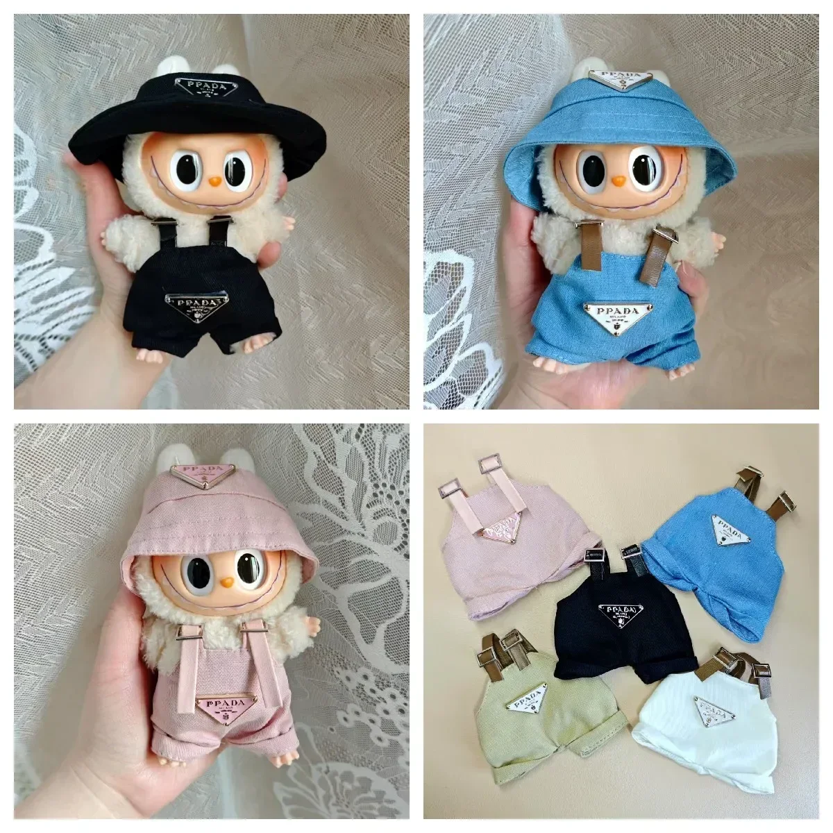 Per 17 centimetri Labubus Mini Vestiti per le Bambole Vestito Cappello Borsa Vestiti Scarpe Labubu II Accessori per Bambole Coltiva Seduta Gioco di Partito Giocattoli