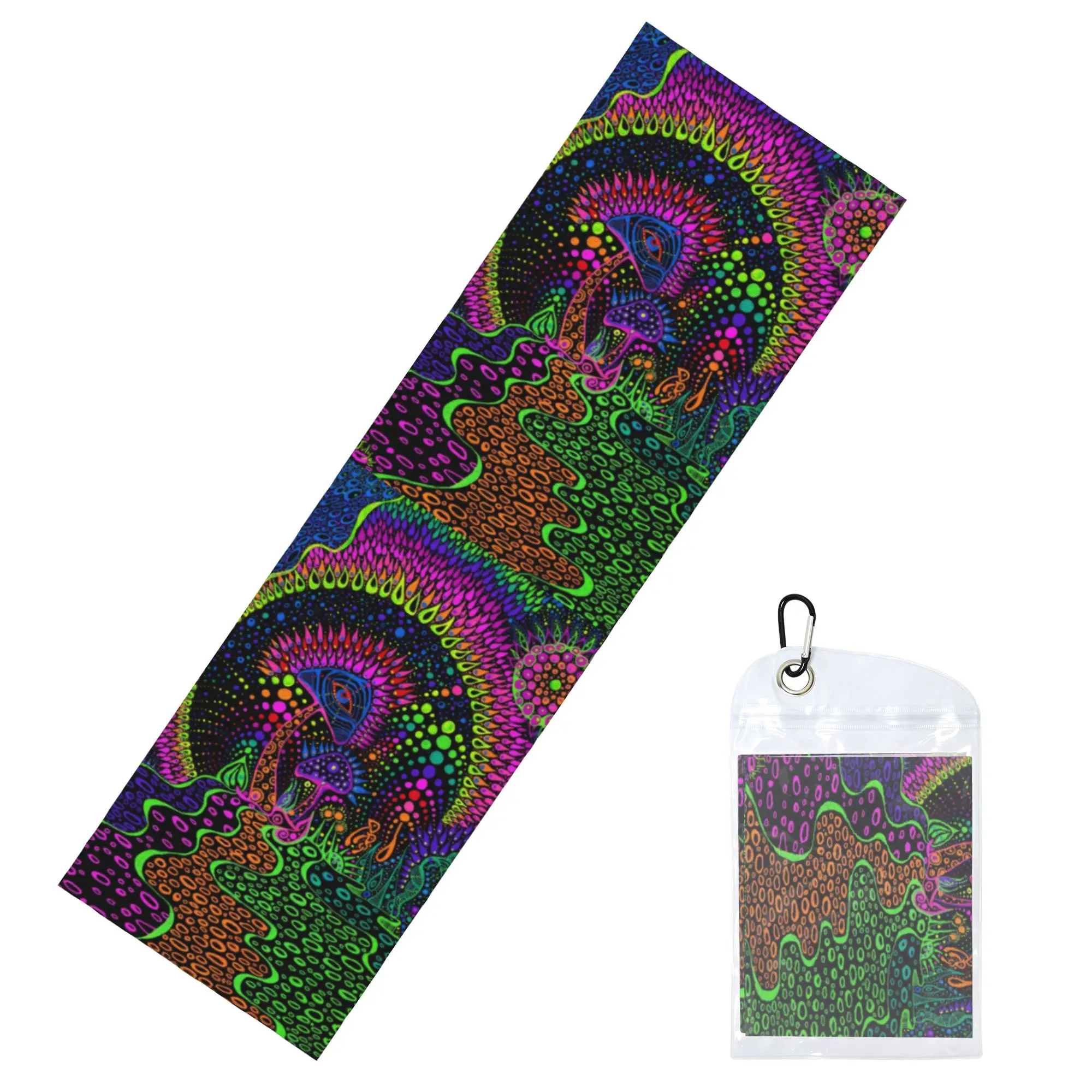 Magic Mushroom Trippy Psychedelic Neon Pastel Goth Cold Exercise Towel   Super Soft Breathable Instant Cooling Towel Yoga Towels