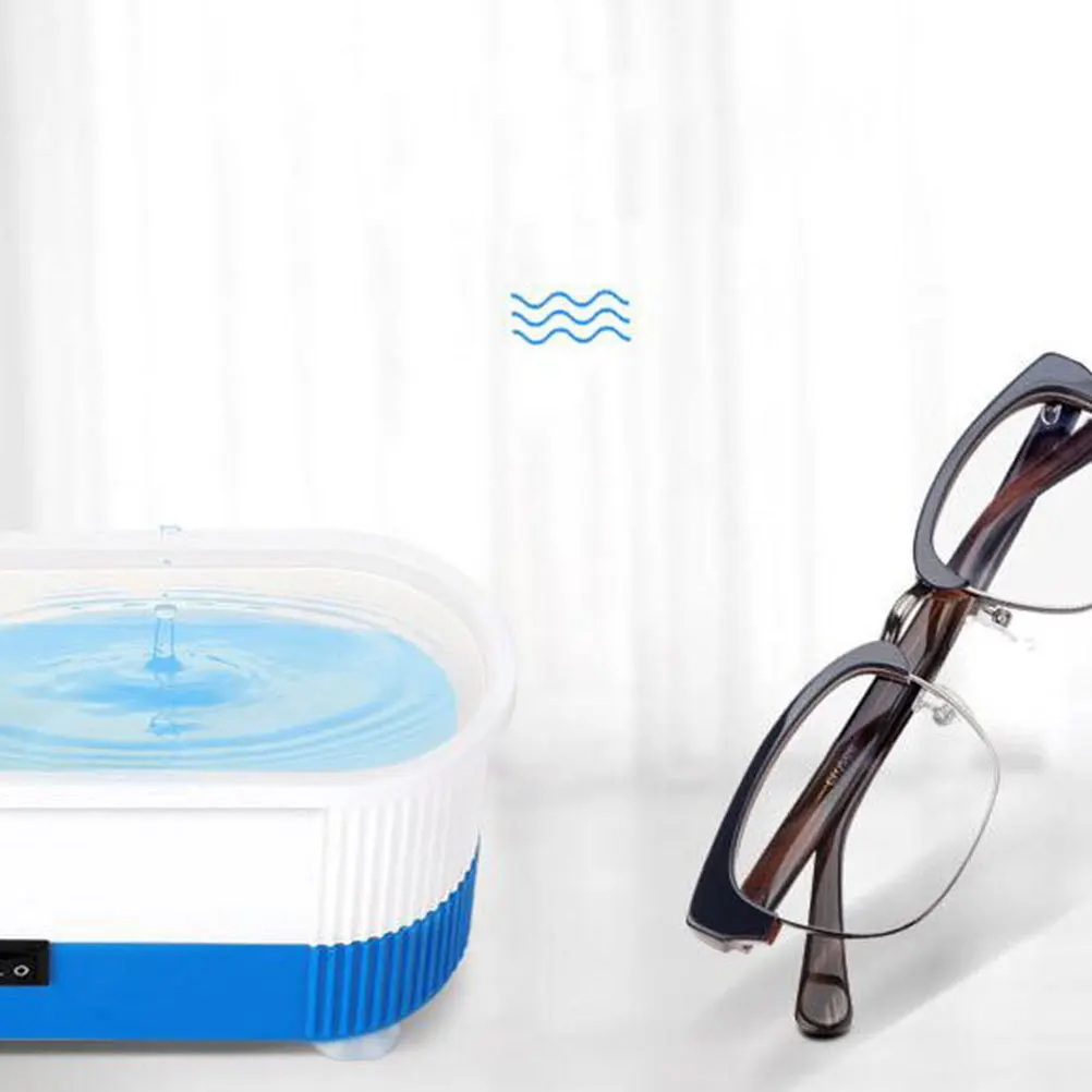 

Portable Automatic Small Jewelry Cleaner Mini Cleaning Machine for Eyeglasses Watches Jewelry Blue Convenient Control