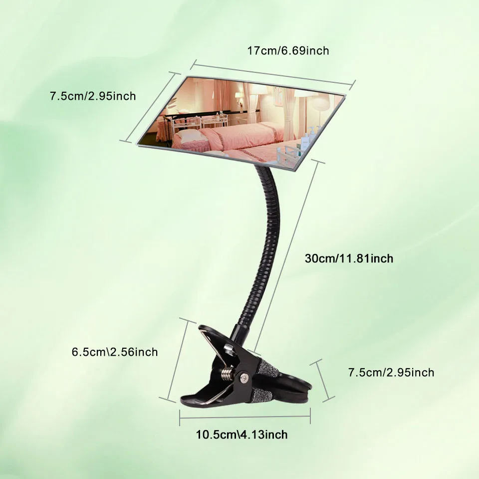 Clip on Mirrors for Makeup Beauty Salon Eyelashes Extension Tools Flexible Clip on Computer Desk Security Convex Rearview Mirror