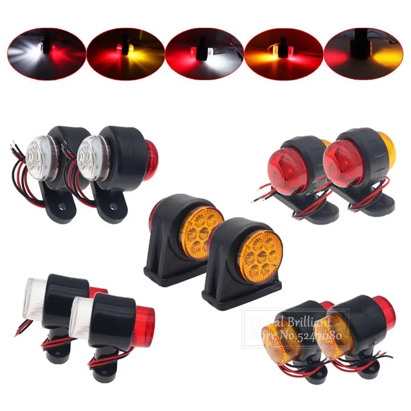 2x 12V/24V LED Side Marker Light Truck Light Indicator Trailer Lorry Lamps Van Caravans Safety Turn Signal Lamp Warning Light