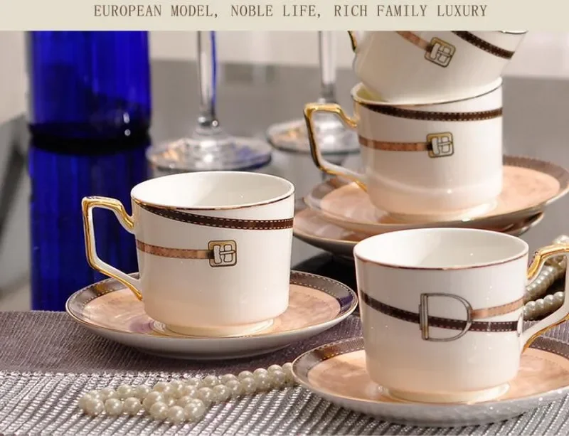 European British ceramic bone china tea set coffee set aristocracy cup with saucer