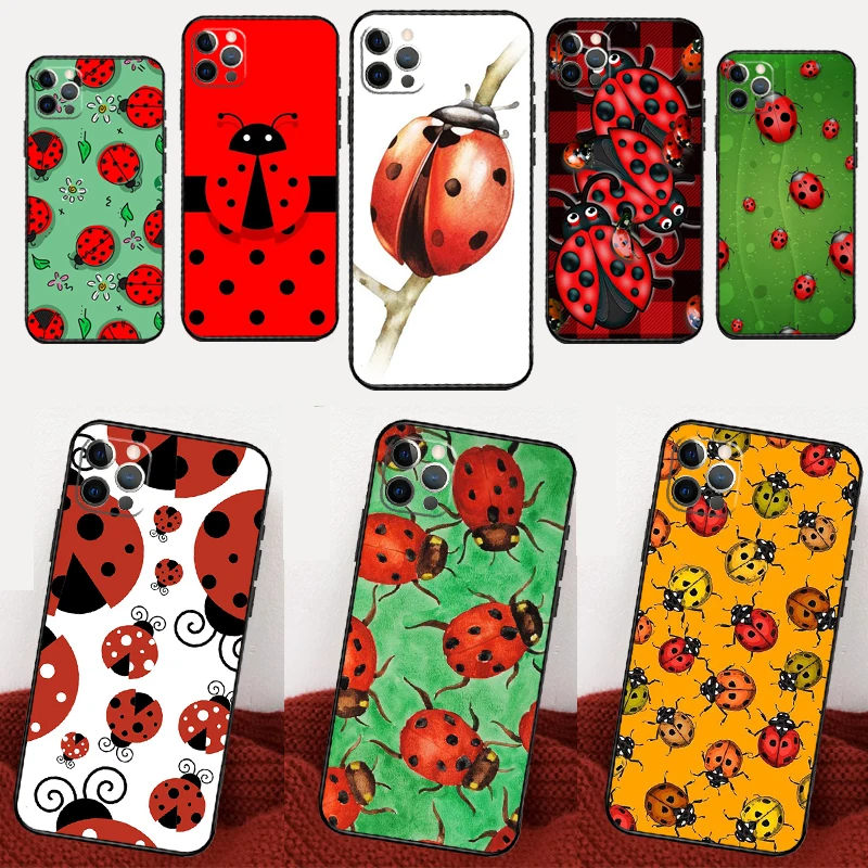 Ladybug Beetle Phone Case For iPhone 12 13 11 14 Pro Max Mini X XR XS Max 6S Plus Coque