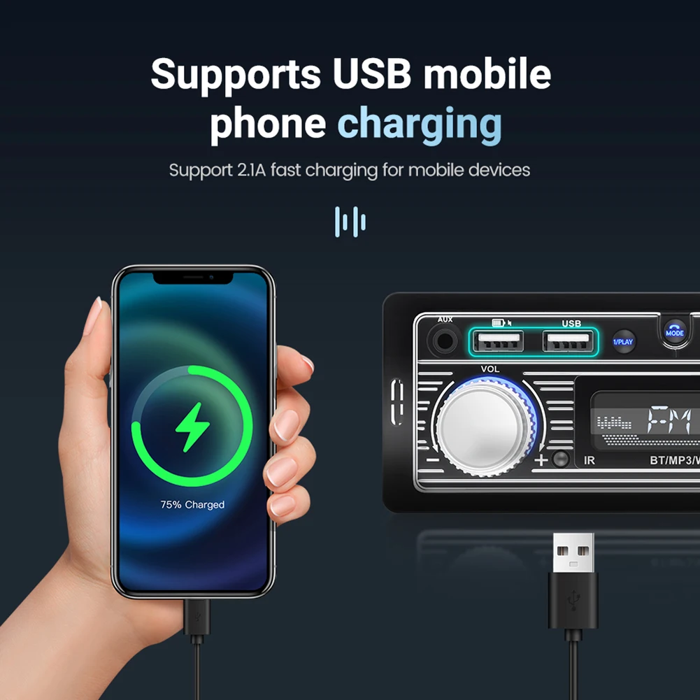 

Car Radio MP3 Player USB AUX FM Audio Stereo Receiver Bluetooth-compatible with Remote Control Autoradio Electronics Accessories