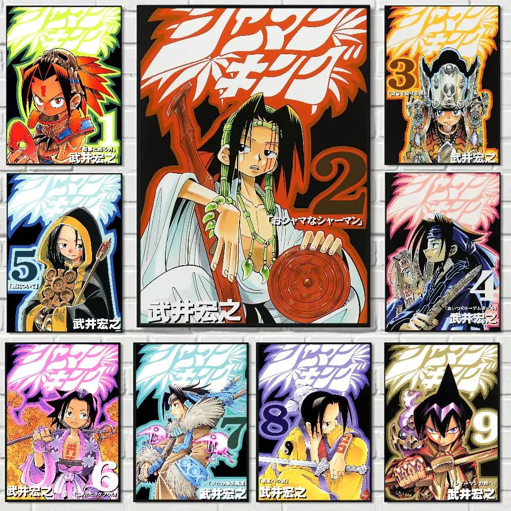 Comic Shaman King Vintage Anime Poster Wall Art For Study Living Room Decor Unique Home Decoration Pictur