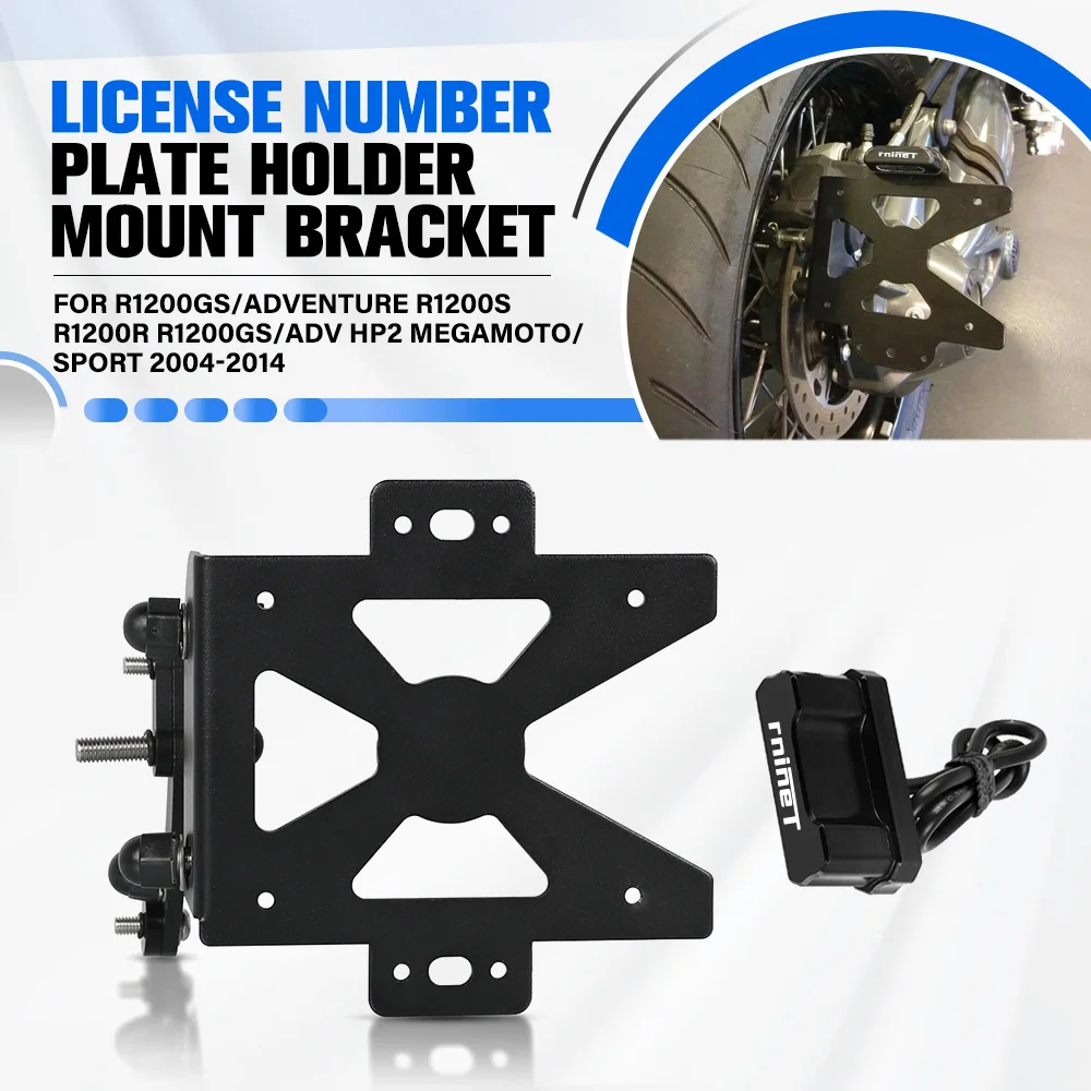 

For BMW R1200GS/Adventure R1200S R1200R R1200GS/ADV HP2 Megamoto/Sport 2004-2014 Motorcycle License Plate Bracket Holder Bracket
