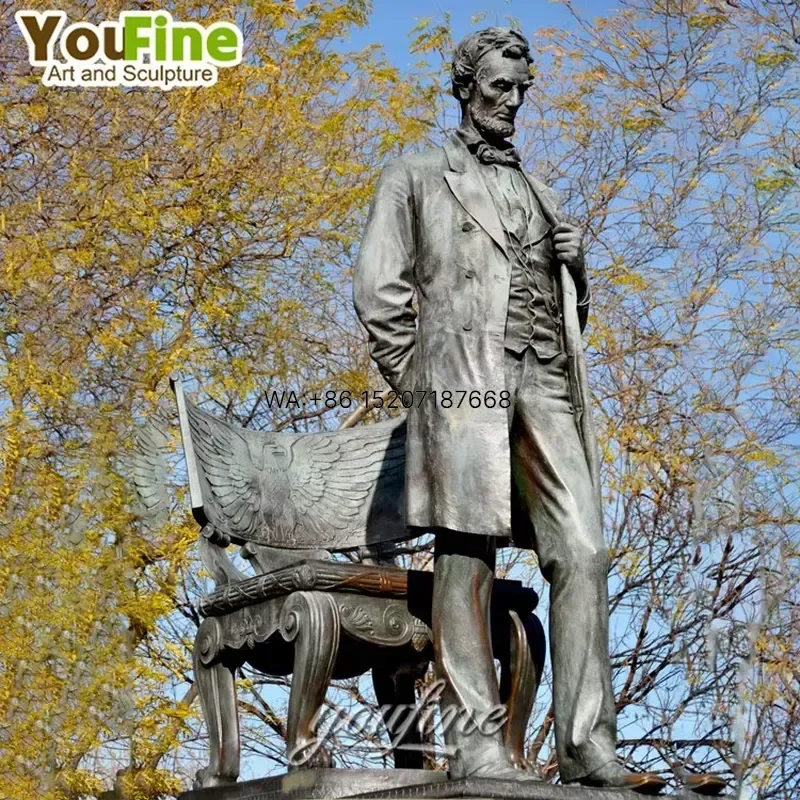 Wmwmnu Custom Bronze Abraham Lincoln Emancipation Memorial Statue Kneeling Freed Man Broken Shackles Monument Sculpture for