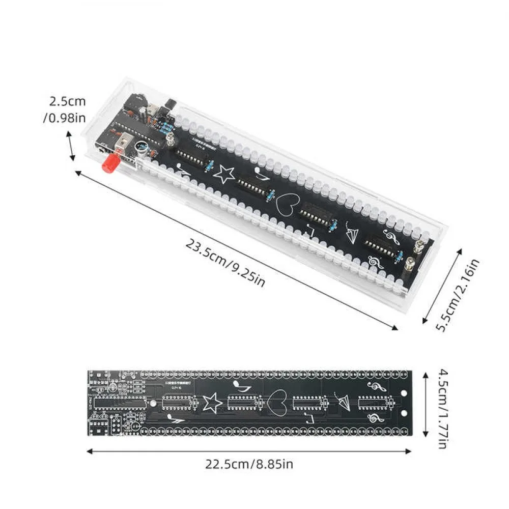 DC5V 32-segment Music Rhythm Spectrum Light Real-time Dynamic Lighting Effects Diversified Spectrum Effects Welding DIY Kit