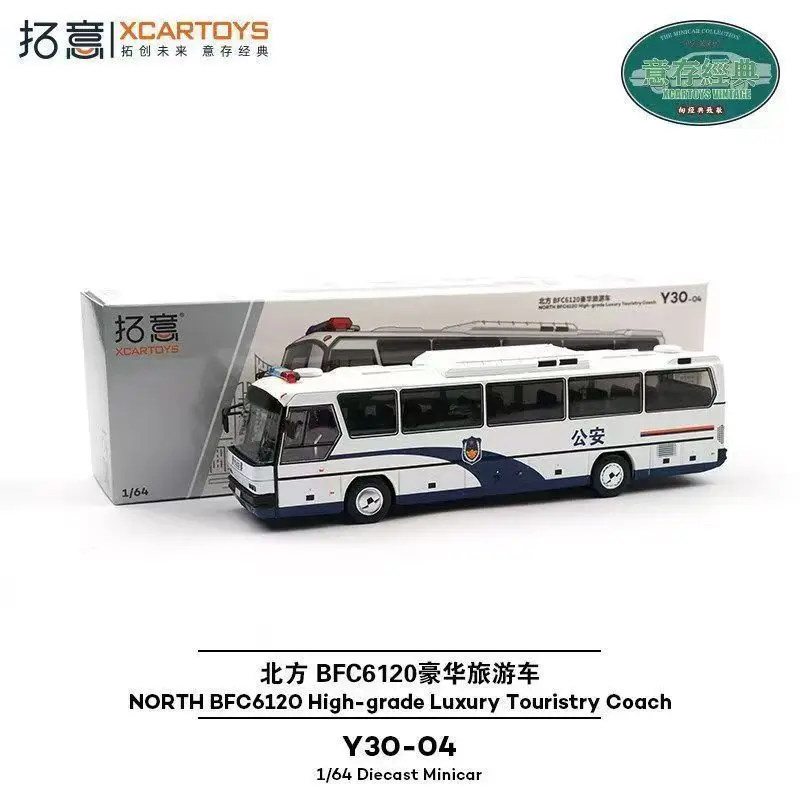 Diecast 1:64 Scale Police Tourist Bus BFC6120 Luxury Alloy Car Model