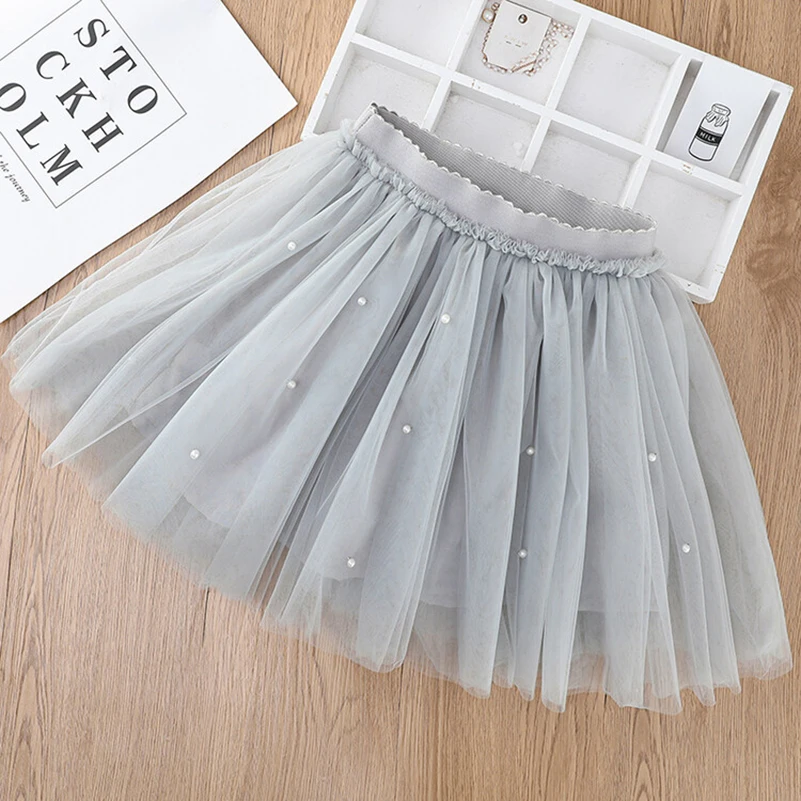 Girls 2024 Summer New Solid Color Minimalist Printed Half Body Bead Skirt/Half Body Skirt