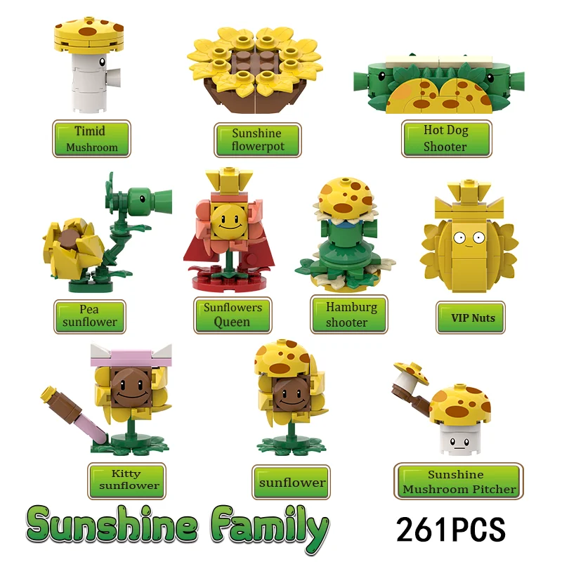 DIY Children Plants VS Zombies Magnetic Building Blocks Peashooter SunFlower Assemble Action Model Toy for Kids