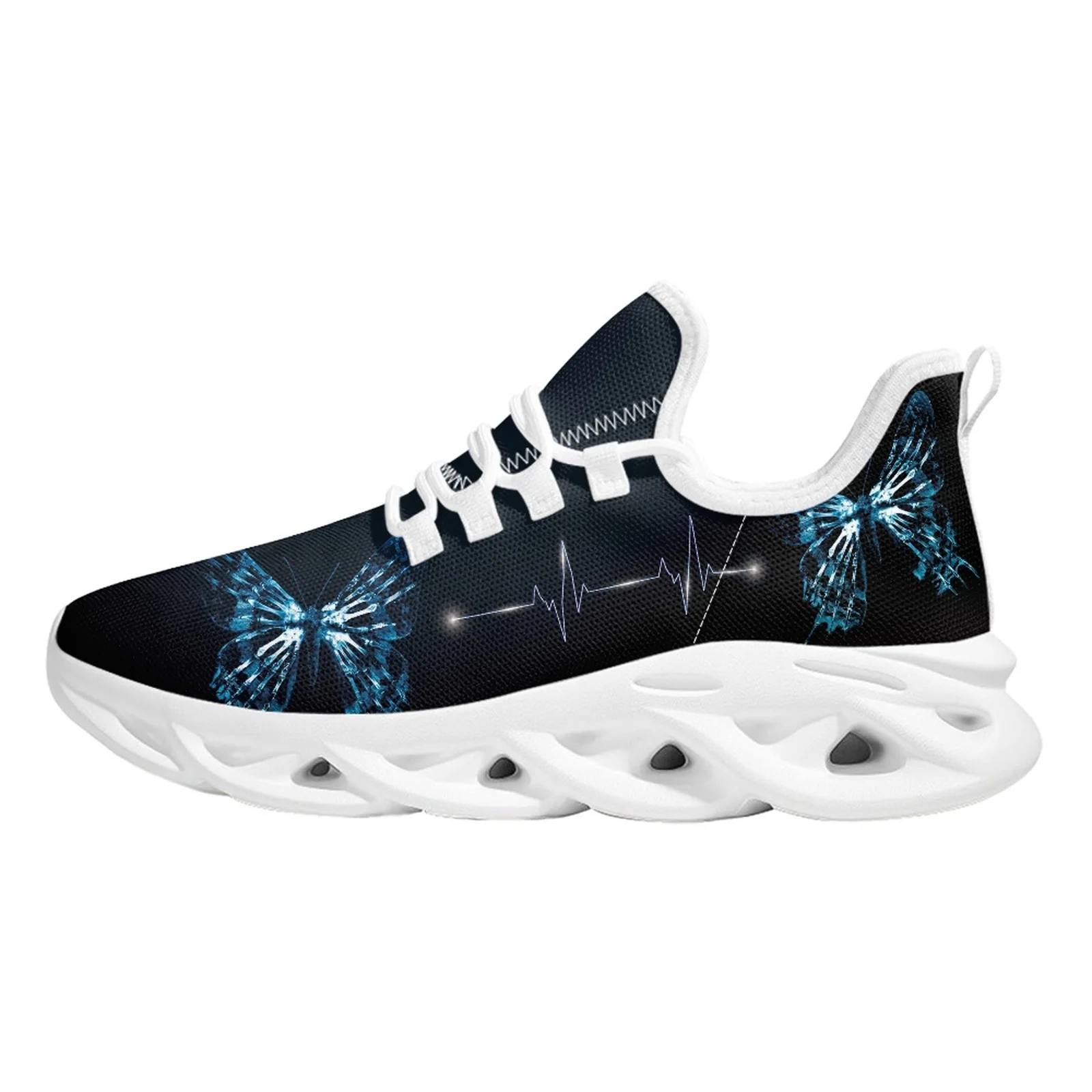 Belidome Technologies Radiologiqes Esqueleto Borboleta Design Sapatos Mulheres Malha Respirável Casual Sneakers Up Walking Calçado