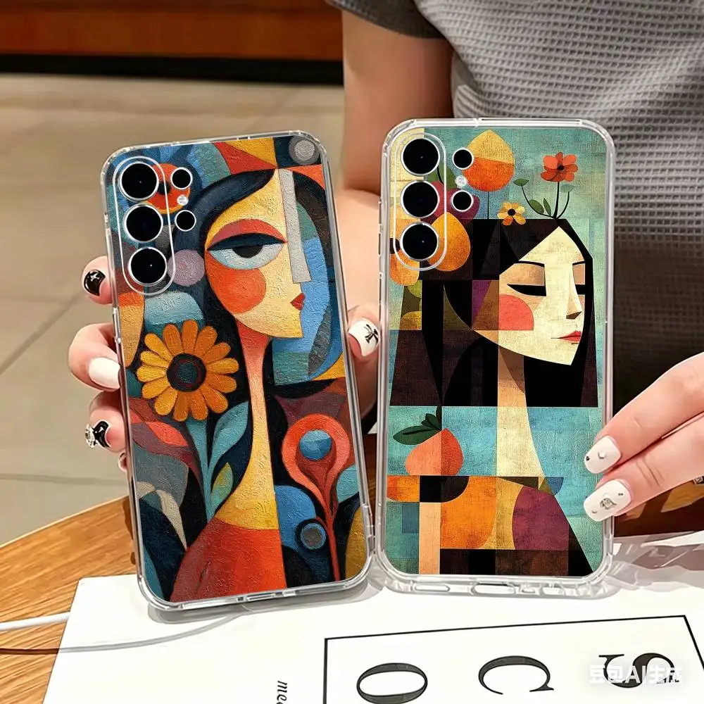 Picasso A-Abstract Art Painting  Transparent phone Case For Samsung S25,24,21,22,21,20,10,S9Ultra,Plus,Fe,Lite