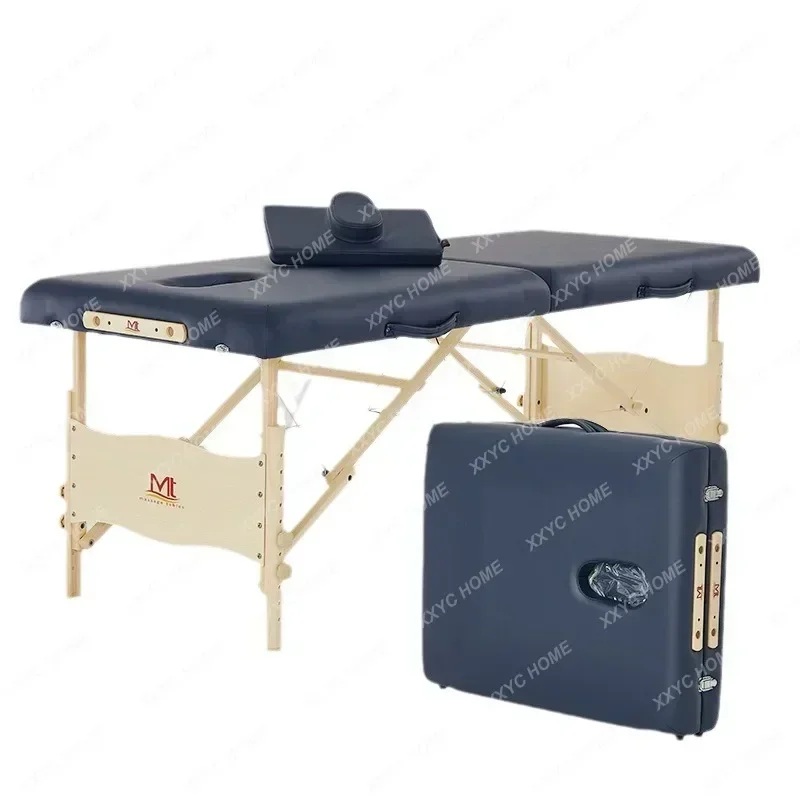 

Складная кровать для лица из цельного дерева, массажный диван для красоты, массажный клуб, массажная кровать