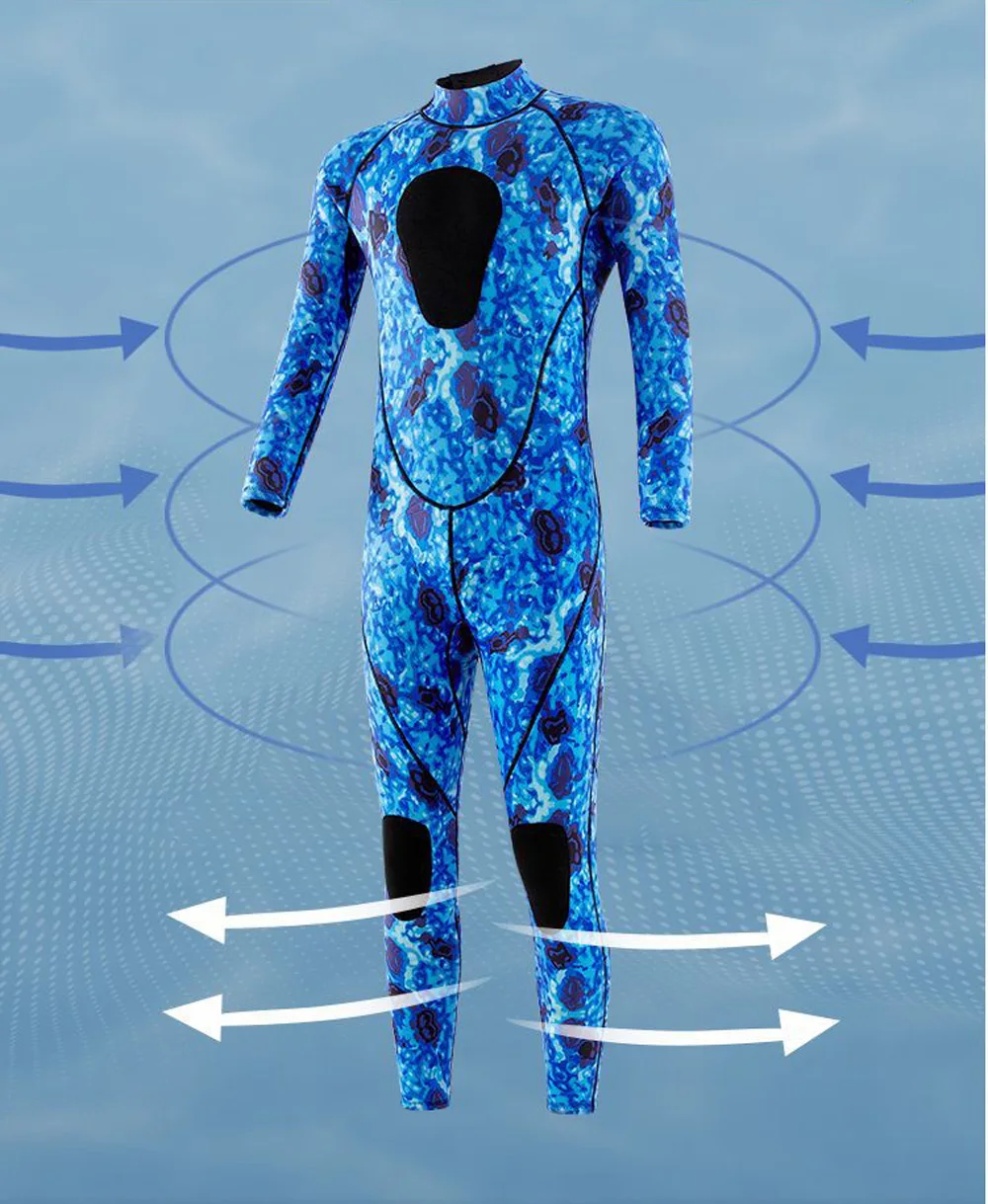 3mm Speerfischen Neoprenanzüge Neoprenanzüge Angeln Tauchen Surfen Schnorcheln Kajakfahren Camouflage Erwachsene Ganzkörper Thermal Warm halten – Detail 9