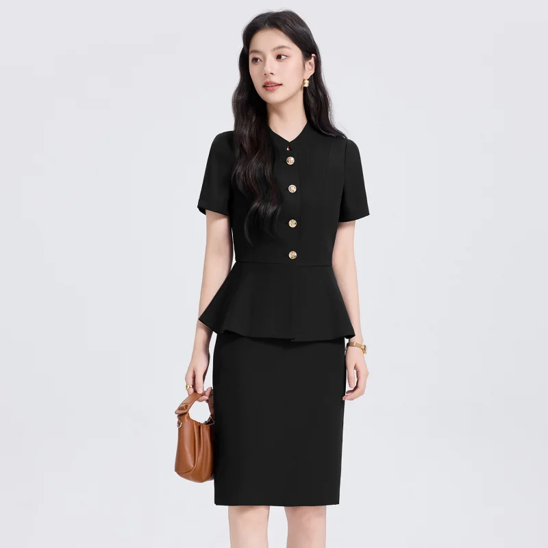 2026Summer women's suit set, lightweight and elegant, high-end professional dress, suitable for jewelry stores and beauty salons
