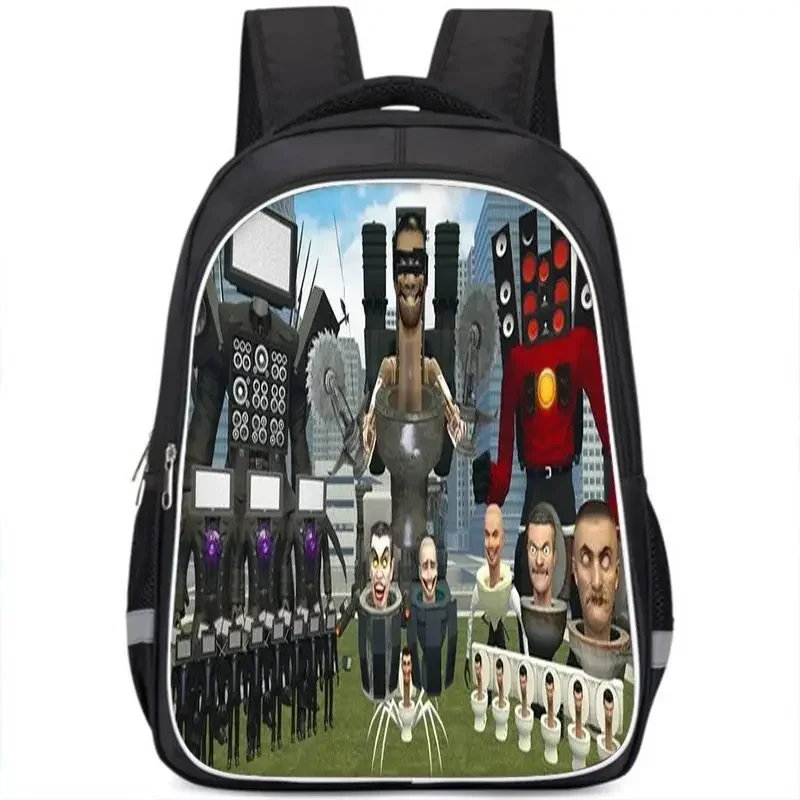 Hot Skibidi Toilet Backpack Cartoon School Backpack For Boys Titans Cameraman Camera Man Tv Man Titans Speakerman Lunch Bag Box