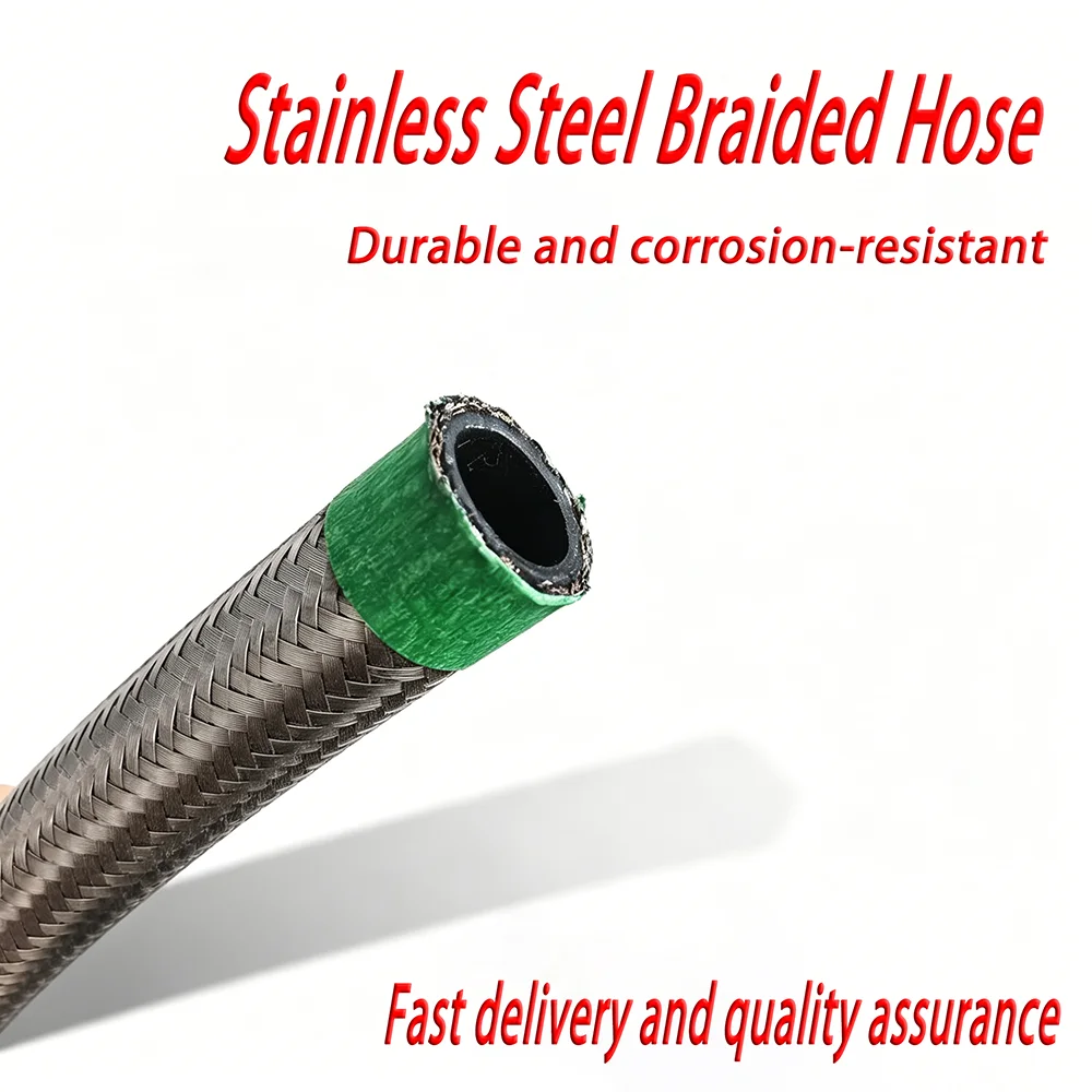 CPE Rubber AN4 AN6 AN8 AN10 AN12 AN16 AN20 Fuel Hose, Oil and Gas Cooler Hose Pipeline, Nylon Stainless Steel Braided Lining