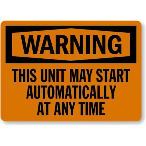 Automatic Unit Warning Aluminum Weatherproof Sign p1030 sign