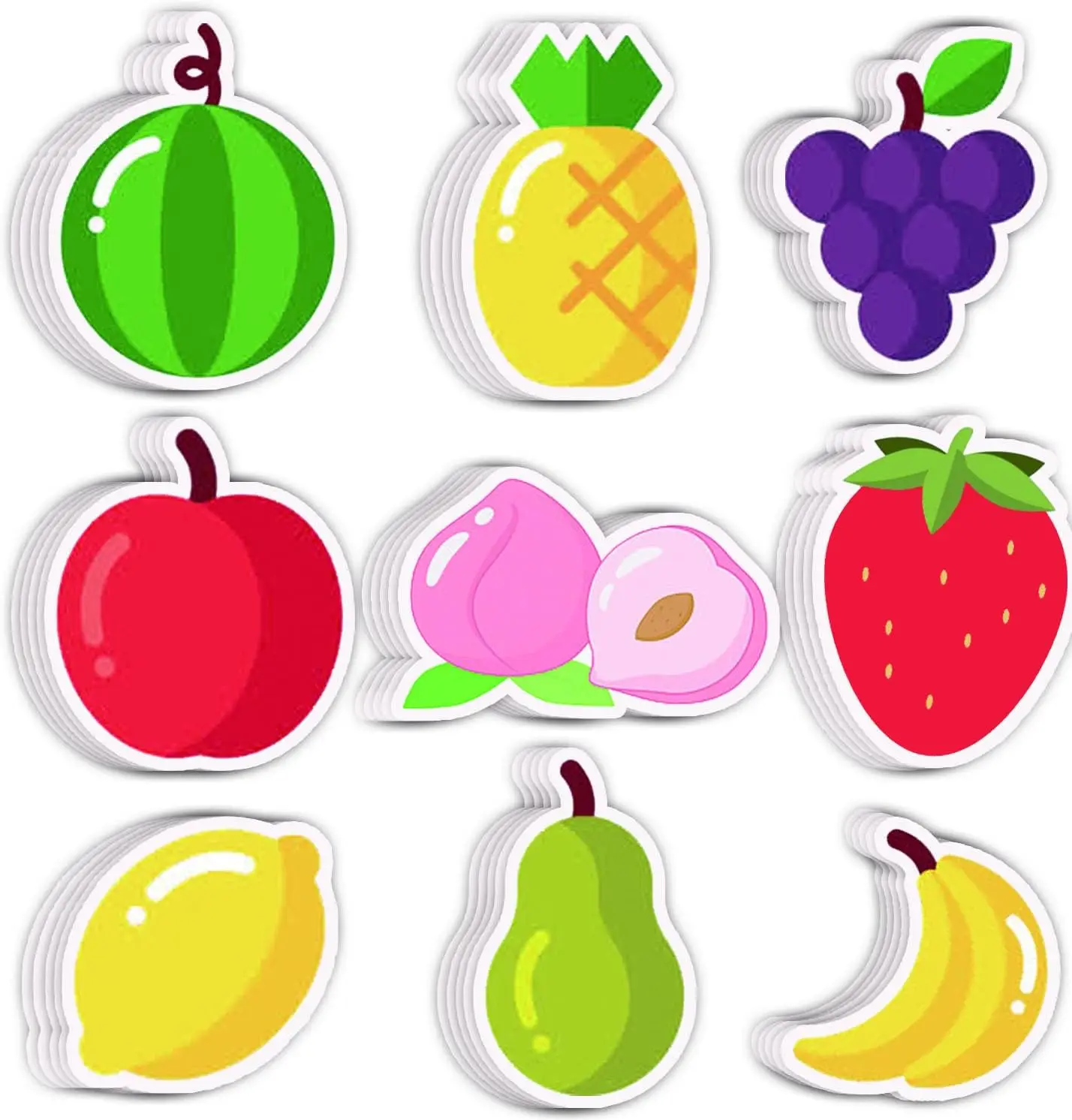 

45 Pcs Fruit Cut Out Paper 4×6 inch Cute Fruit Cutouts Paper Decorations for Bulletin Board Classroom School Party