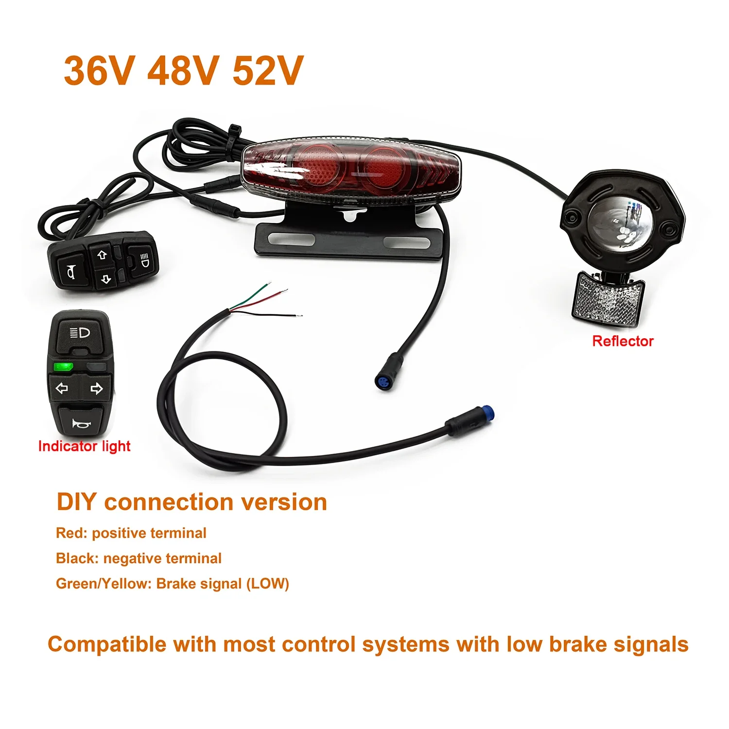 

iFunMobi электрический велосипед Ebike Light Kit универсальный 24 В 36 В 48 В 60 В BAFANG KUNTENG JULET рулевой стоп-сигнал