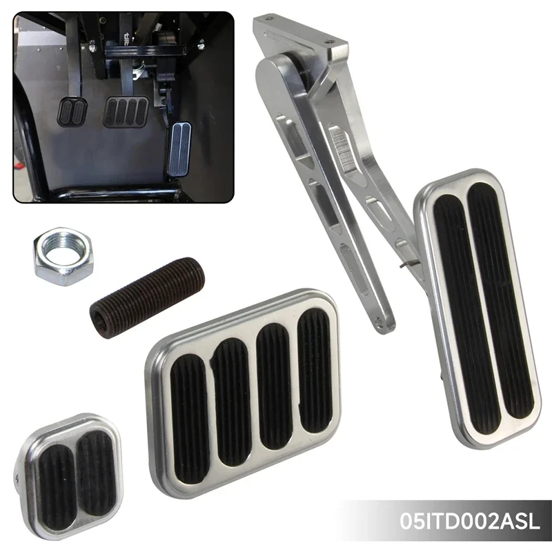 Universal For Hot Street Rod  Chevy Ford  Hot Rod Rat Mopar SBC BBC  Billet Gas Throttle Pedal Kit Aluminum