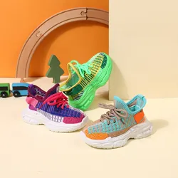 New Spring/Autumn Children Shoes Unisex Toddler Boys Girls Sneaker Soft Sole Mesh Breathable Fashion Casual Kids Shoes