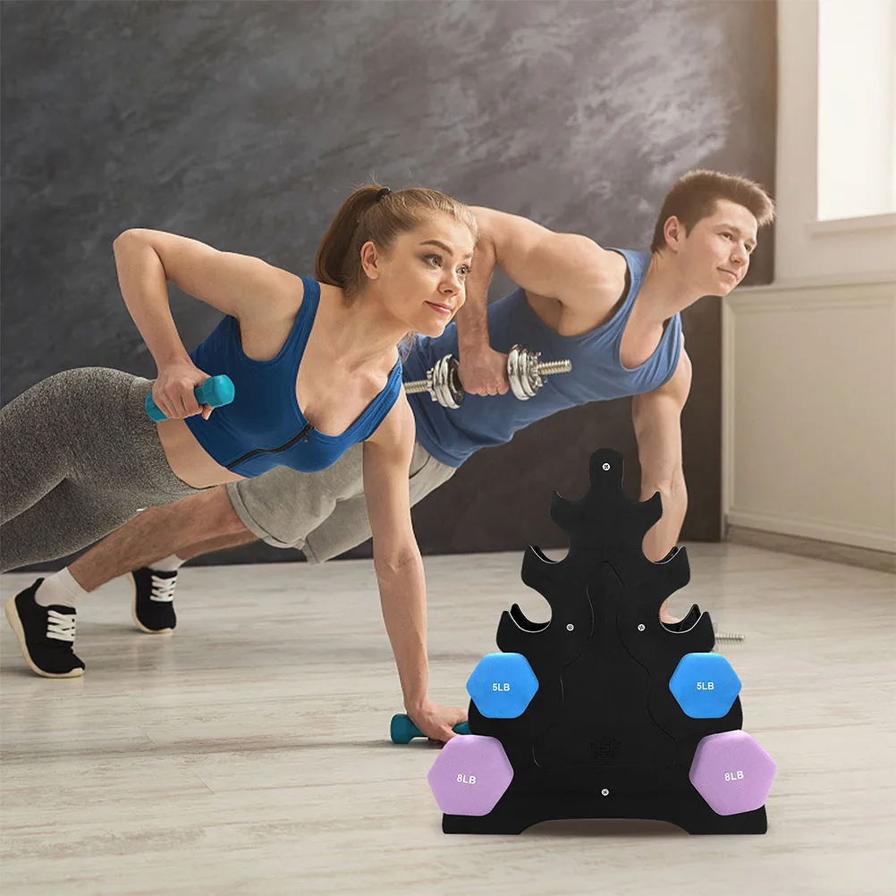 

2Pcs Dumbbell Storage Rack Sturdy PP Material Home Gym Bracket Compact Lightweight Display Stand Plastic Dumbbell Weight Rack