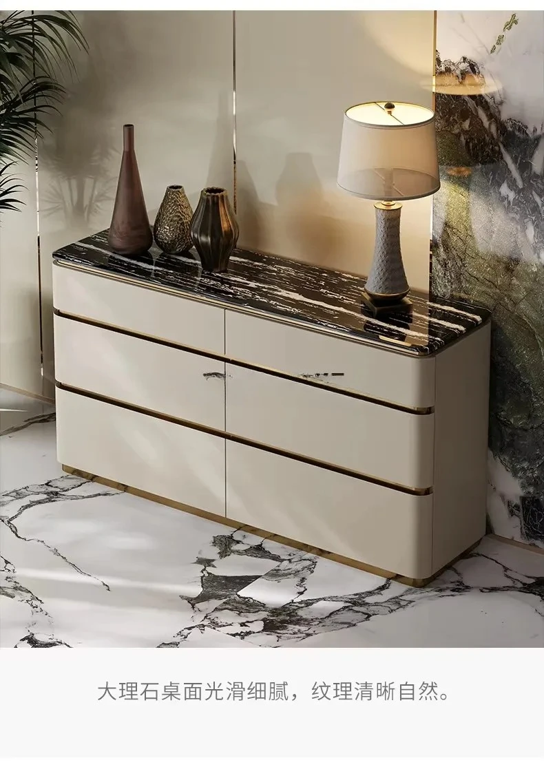 

Light Luxury 6-Drawer Cabinet Chest Of Drawers Fashion Marble High-End Bedroom Complete Storage Hallway Storage Cabinet
