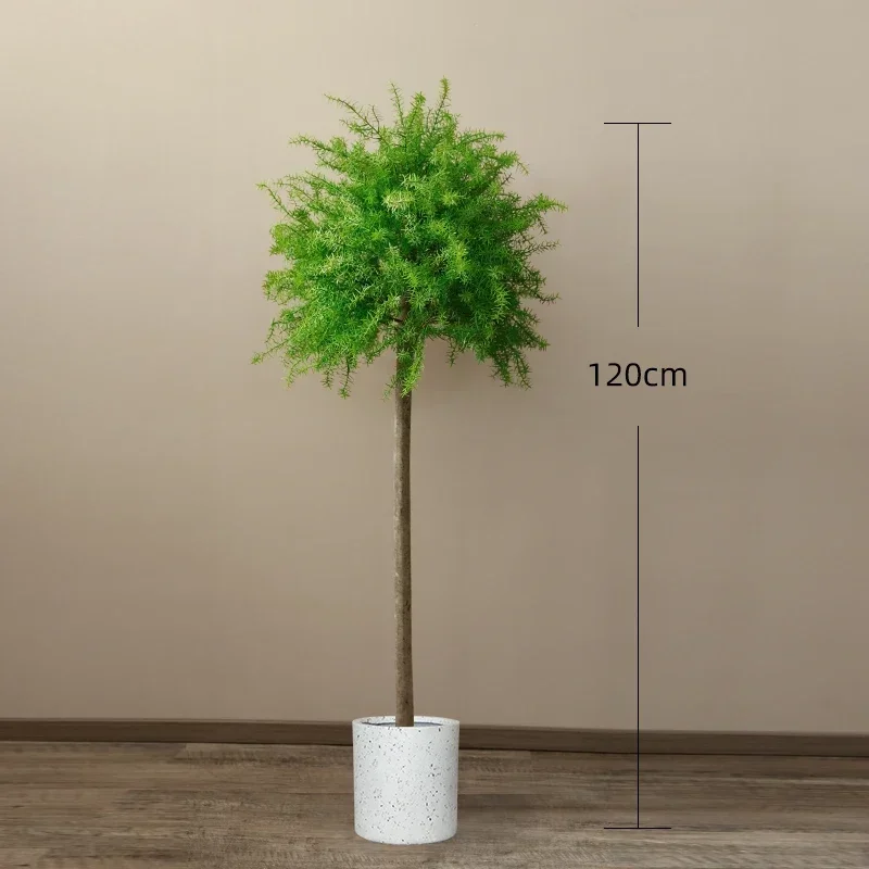 Simulated green plant fake tree asparagus tree floor potted plant indoor living room decorative bonsai spherical fake plant