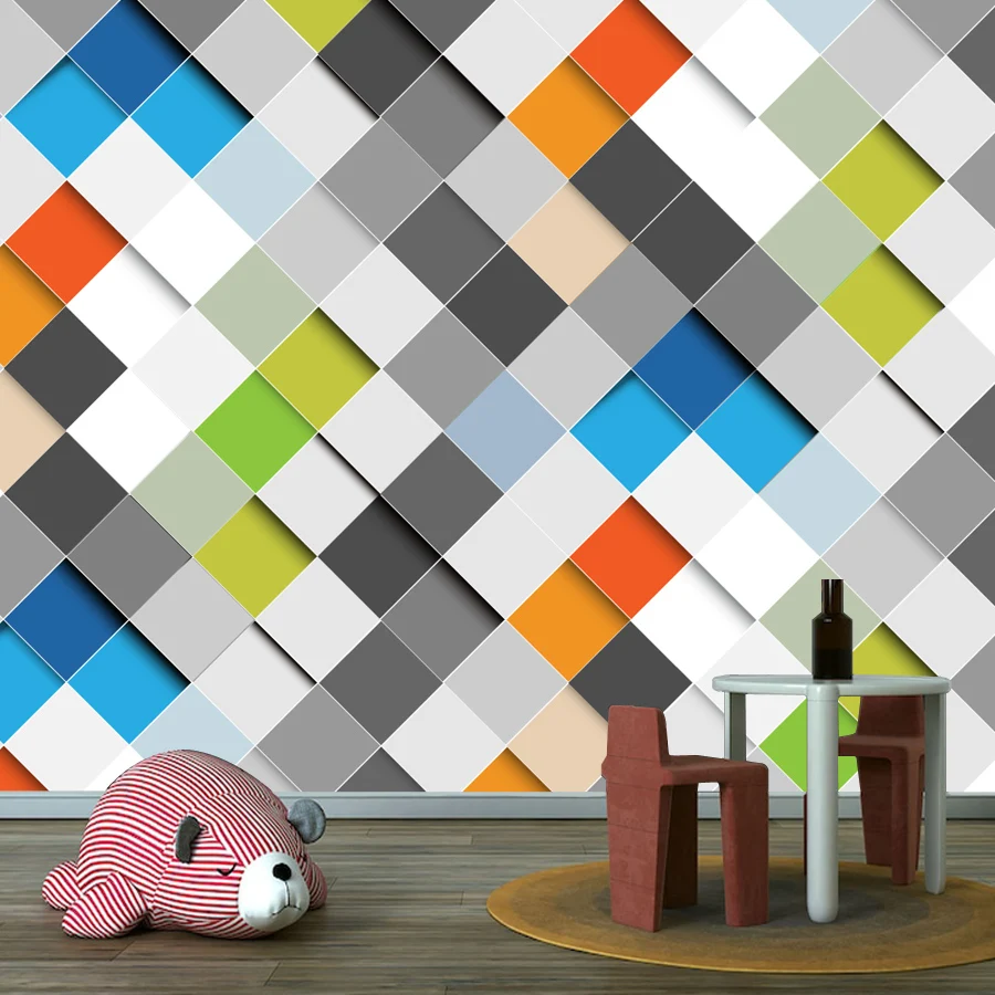 

Пользовательские самоклеящиеся обои, простые в землю, для гостиной, спальни, контактные обои, домашний декор, геометрия, ремонт, ТВ-обои