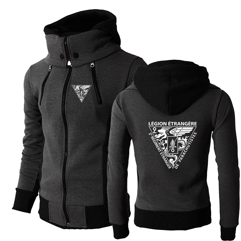 2026 Stand Collar Spring And Autumn Hoodies French Foreign Legion Special Forces Armyr Logo Print Men's Handsome Trendy Coat