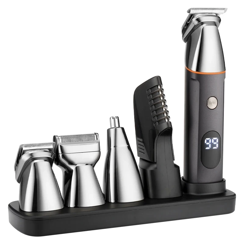 

Resuxi LK-881 Professional Waterproof Hair Clipper Men Rechargeable Cordless Electric Razor 5 In 1 Barbers Beard Hair Trimmer