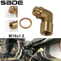 Universal Brass Fitting M18 x 1.5 Connector Plug Kit P0420 P0430 Exhaust 90 Degree O2 Oxygen Sensor Spacer Extender Tools