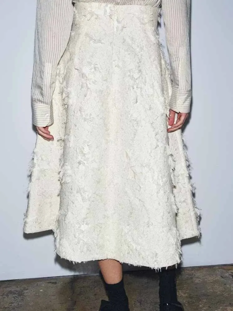 European and American style winter new arrival fashionable women's clothing, versatile midi skirt with mid-waist construction