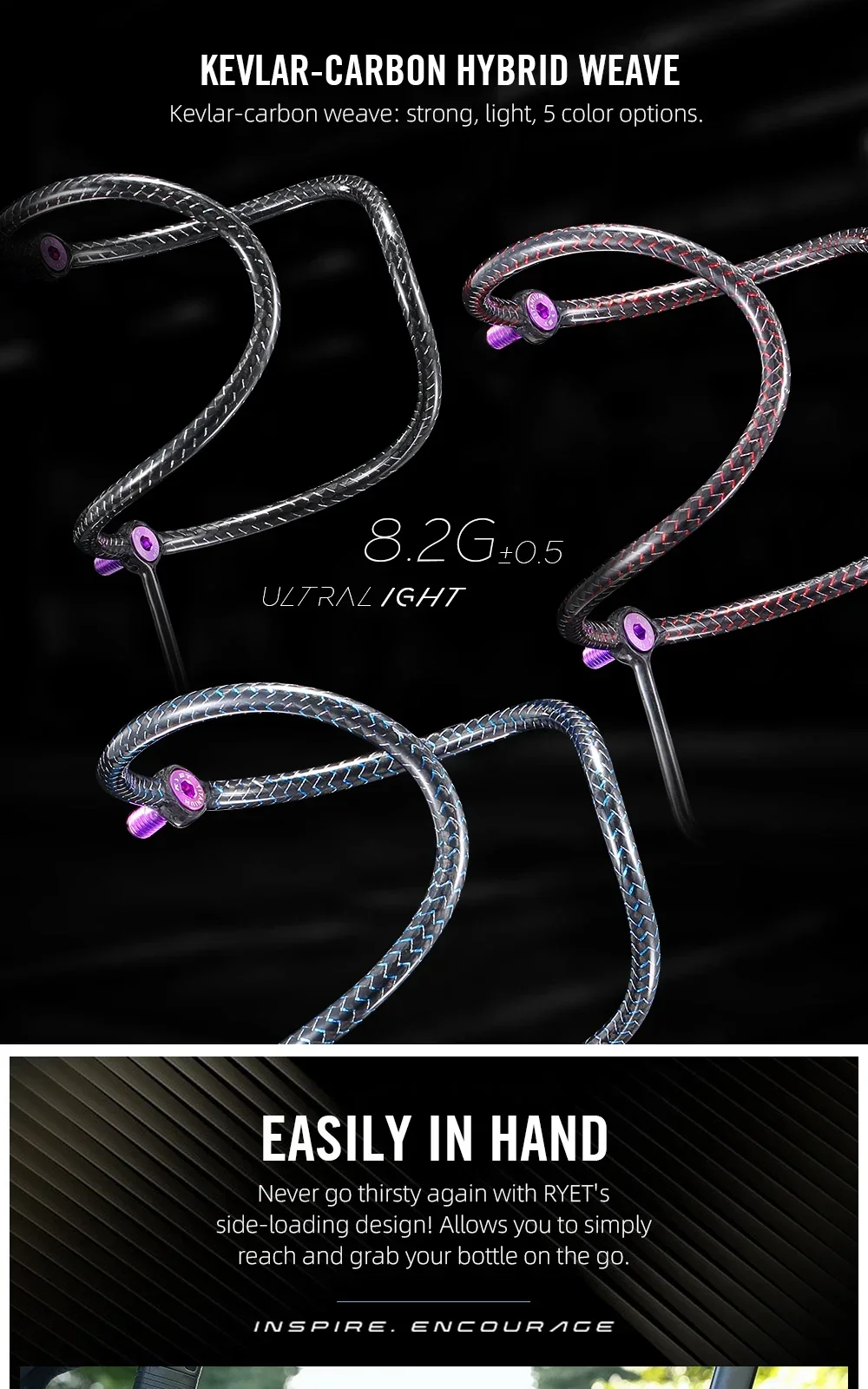 RYET Handgefertigter Fahrrad-Flaschenhalter, 5,8g/8,2g Ultraleichter Carbonfaser-Fahrradflaschenhalter mit Titan-Schraube Fahrrad-Zubehör – Detail 7