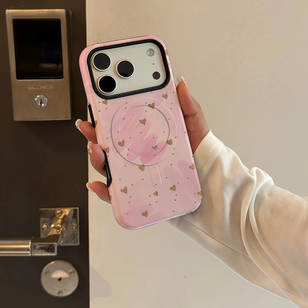 Pink Glitter Dot For iPhone18 Must-Haves Case Double-Layer Back Cover for pro Max plus Compatible with iPhone 17 16 15 14 13 12 - view 4