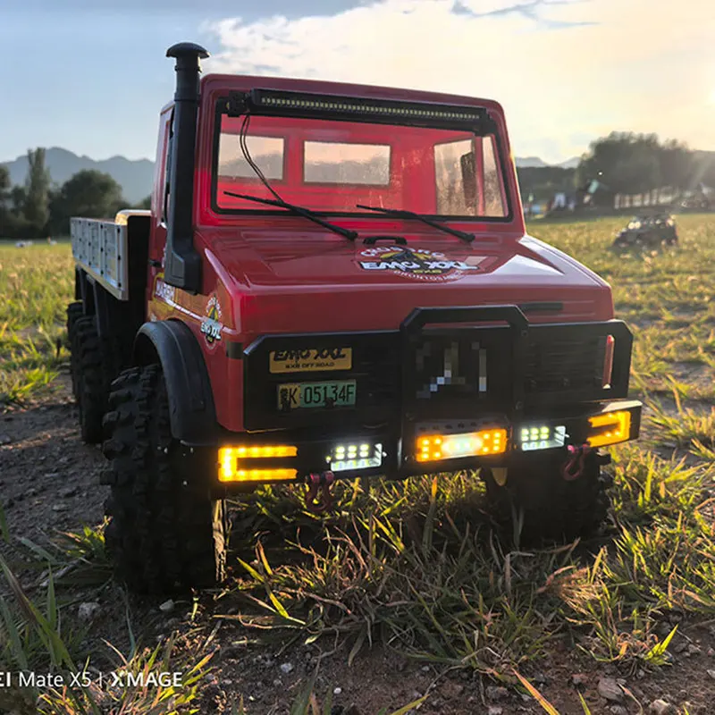 Crossrc Dinosaur 1/6emoxx Xxl Modified Accessories Metal Front Bar Front Collision Led Spotlight 6061 Aluminum Alloy
