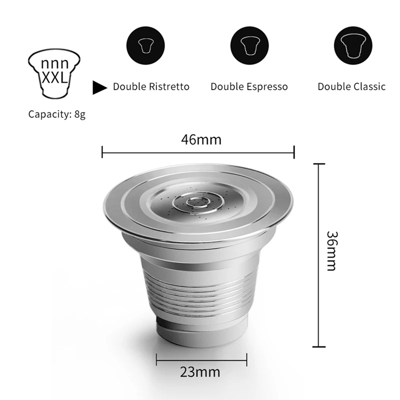 Reusable Refillable Coffee Capsule for LOR Coffee Maker Stainless Steel Filters LM8012 Machine-ABHG