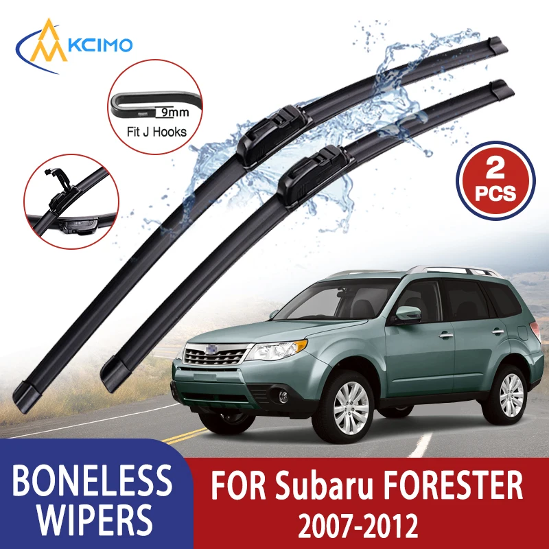 Subaru FORESTER MK3 2007-2012 자동차 와이퍼 U 형 부드러운 고무 뼈없는 와이퍼 HD 조용하고 내구성이 뛰어난 자동차 와이퍼 24 "+ 18"