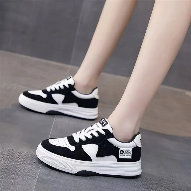 2023 Platform Sports Shoes Flat Female Sneakers Women Tennis Spring Casual Vulcanize Black Fashion Harajuku Thick-sole Sneakers