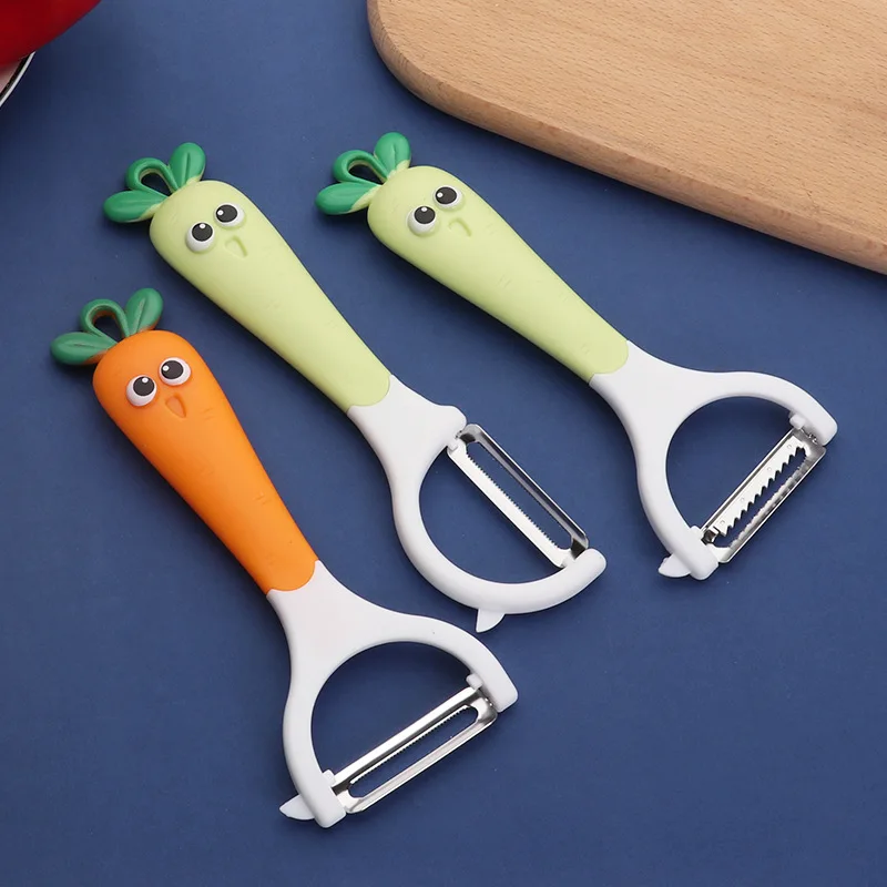 Cute Kitchen Creative Fruit Vegetable Peeler Cartoon Cute Plastic Stainless Steel Convenience Kitchen Accessories Utensil Gadget