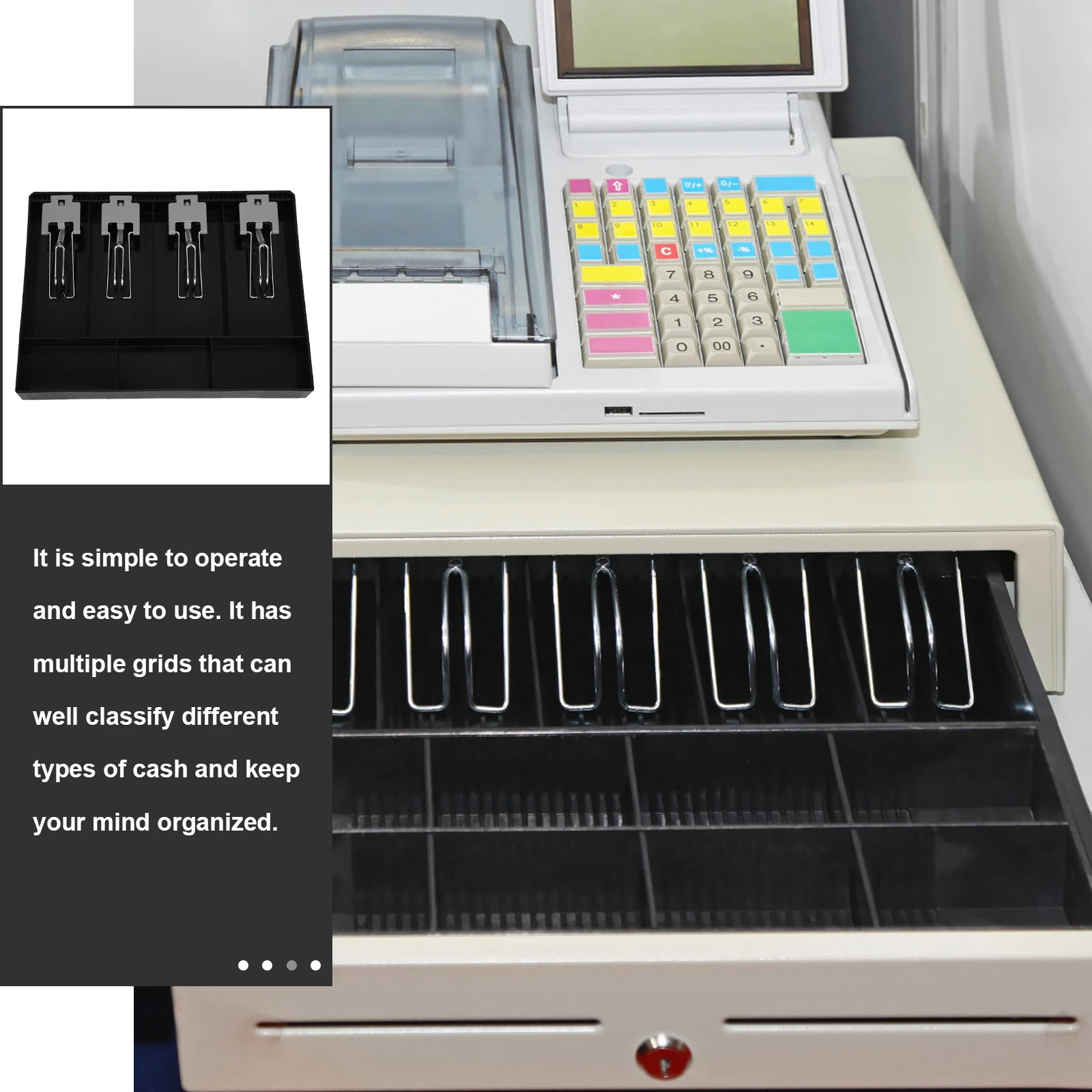 

Plastic Multi-Grids Cash Register Box Coin Bill Organizer Cash Tray for Retail Bakery Supermarket Store Use Money Drawer